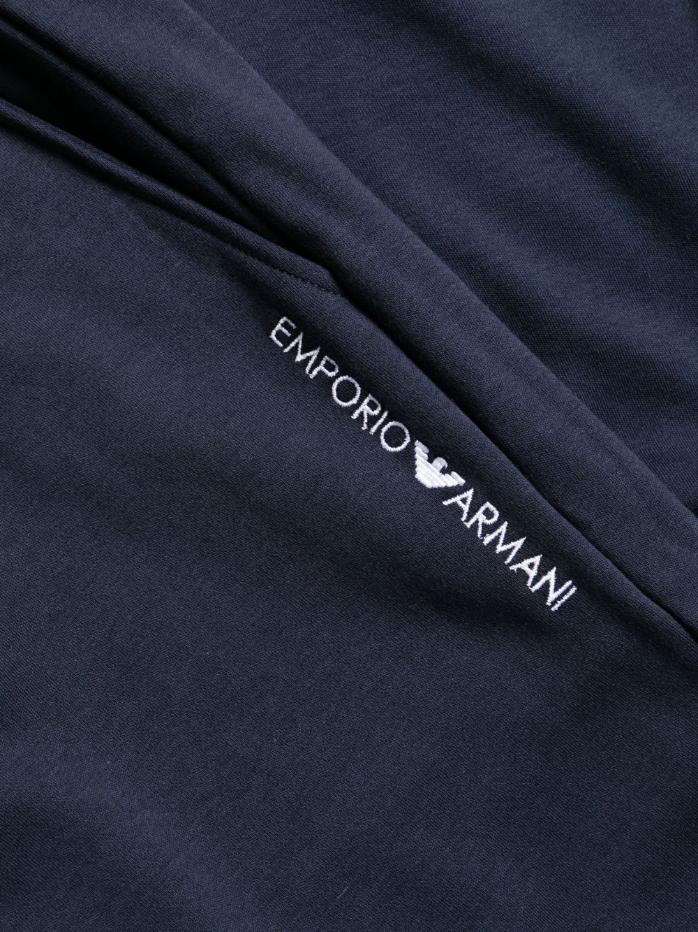 Shop Emporio Armani Logo-embroidered Cotton Pyjama Set In Blue