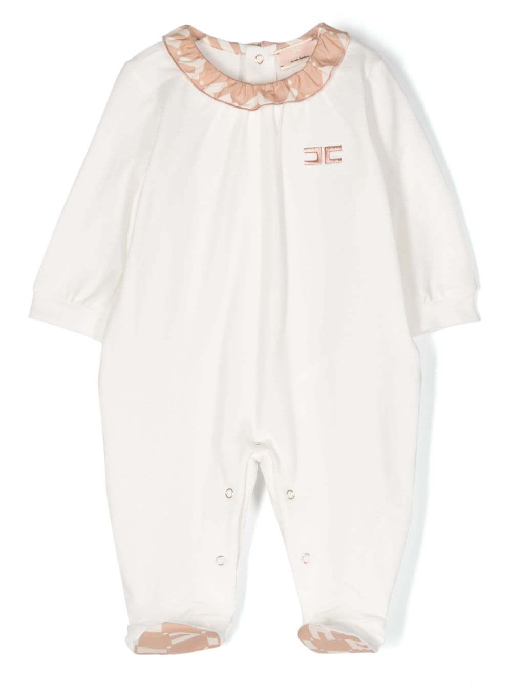 Elisabetta Franchi La Mia Bambina Pyjama met geborduurd logo Wit