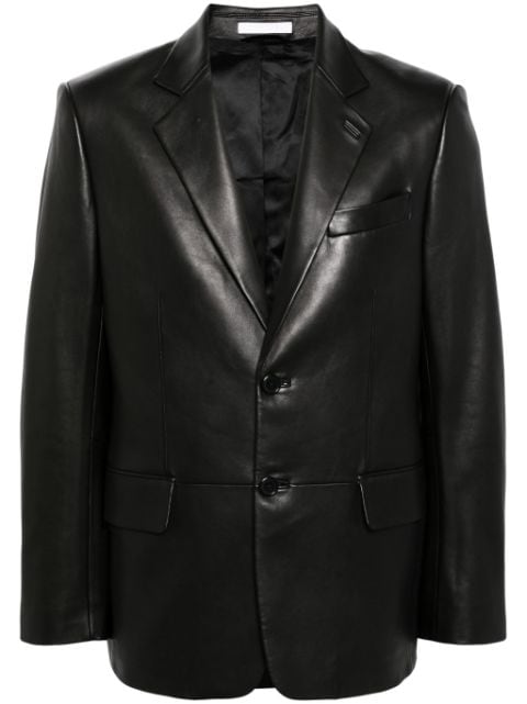 Helmut Lang blazer en cuir à simple boutonnage