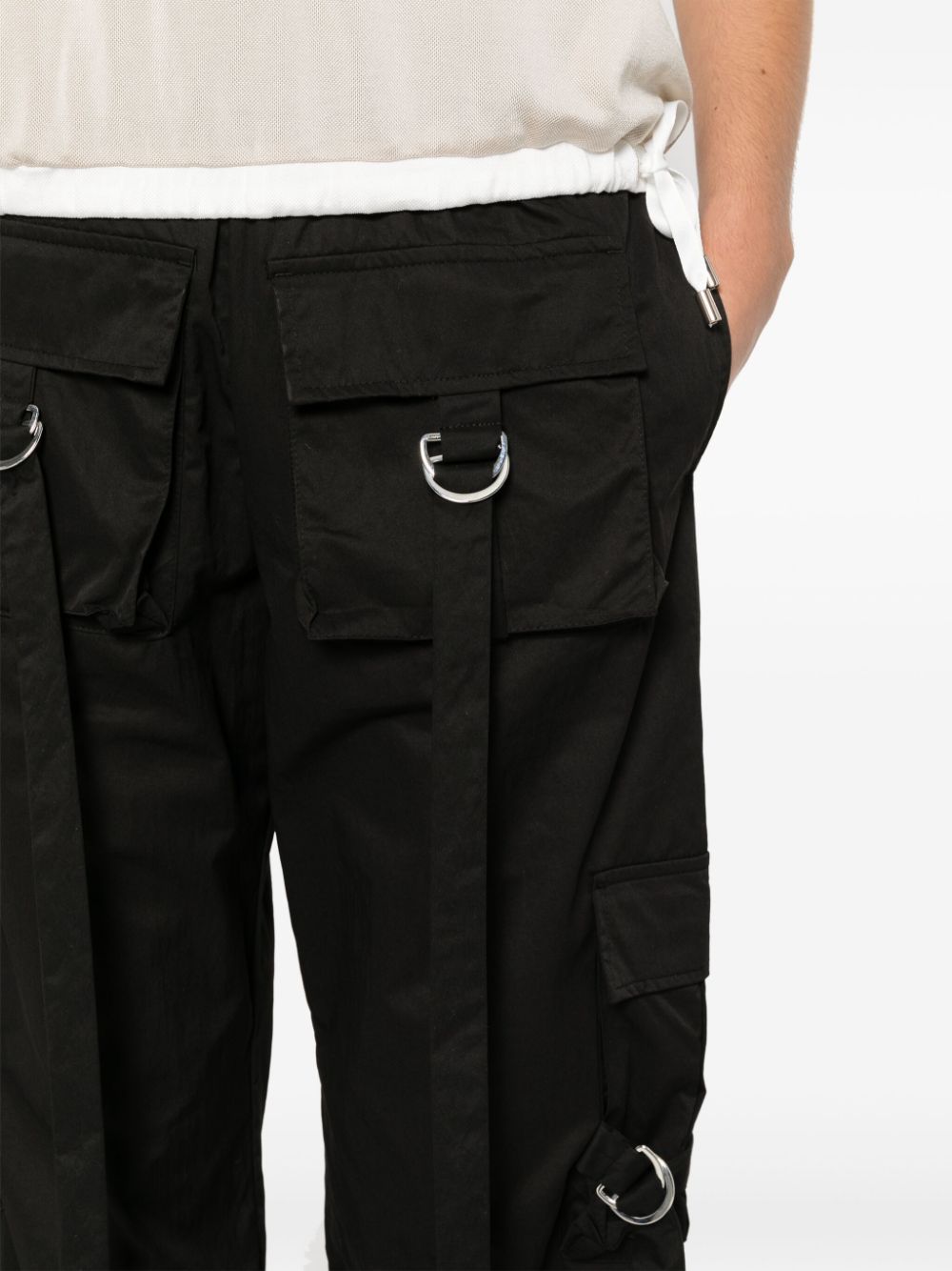 Shop Liu •jo Tapered Cargo Pants In Black