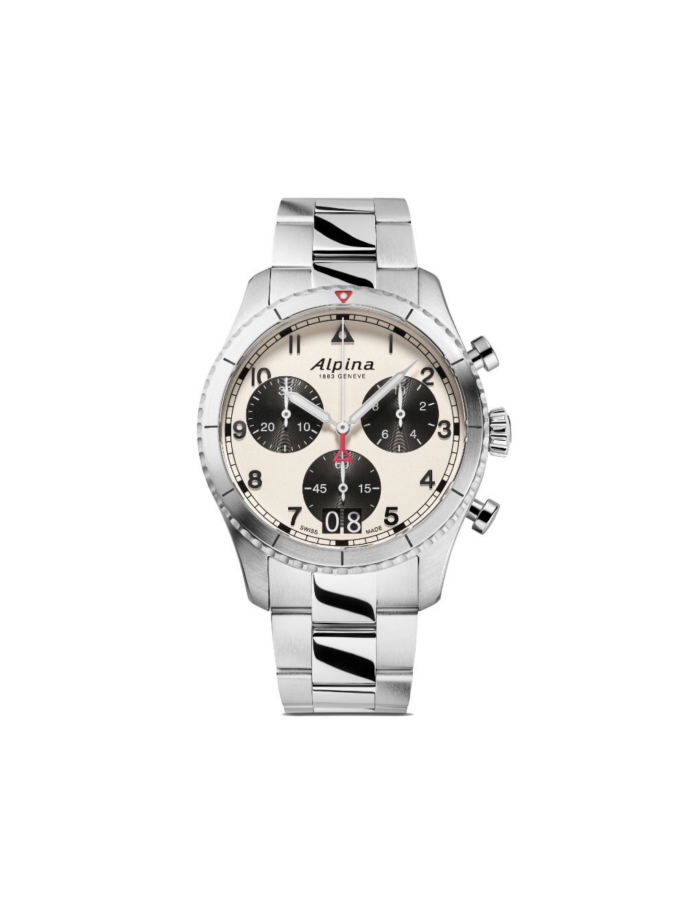 Alpina Men's Swiss Chronograph Startimer Stainless Steel Strap Bracelet Watch 41mm In Silver-tone