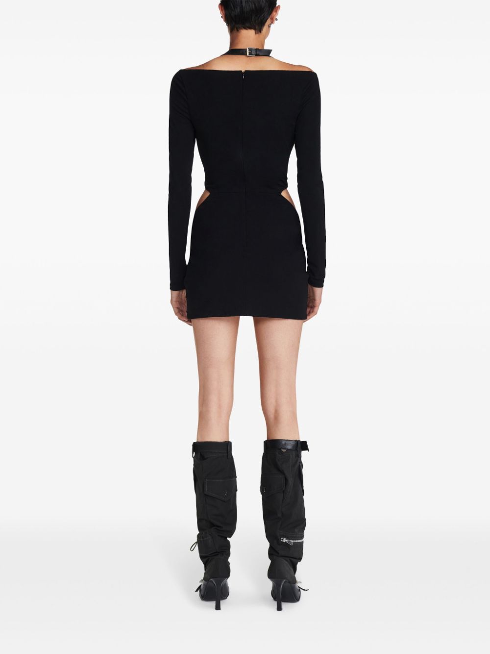 Shop Dion Lee Rivet-detail Cut-out Minidress In Black