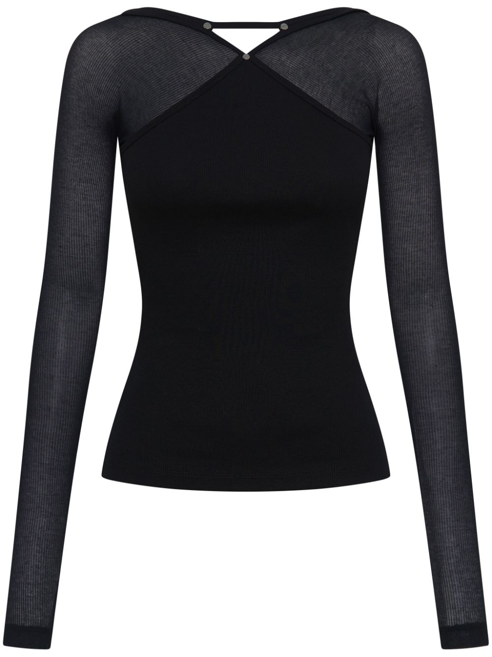 Dion Lee panelled boat-neck top - Nero
