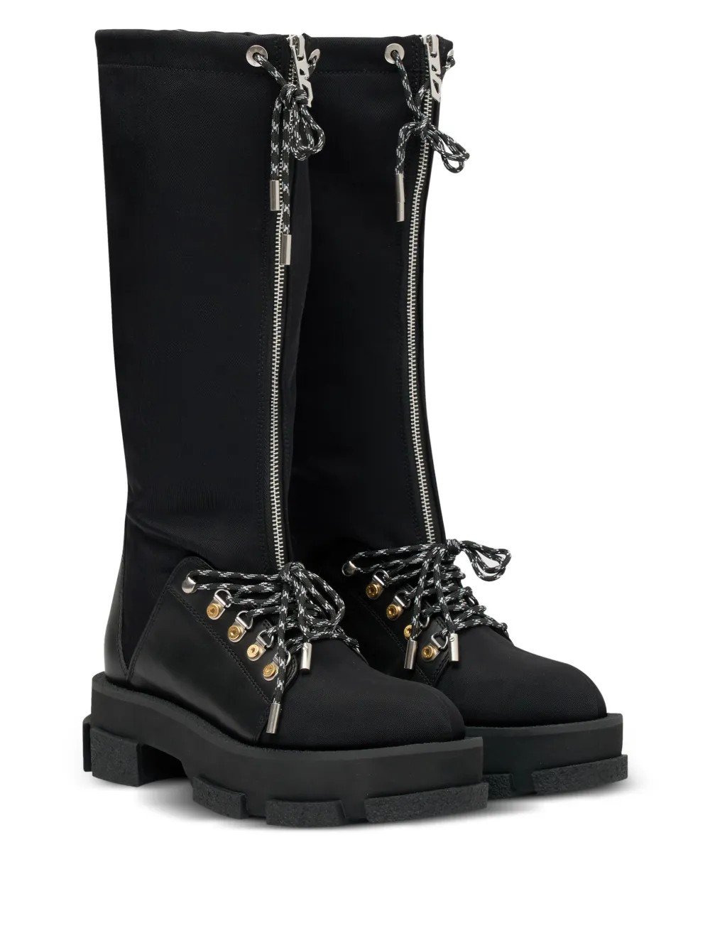 Dion Lee Gao denim knee boots - Zwart