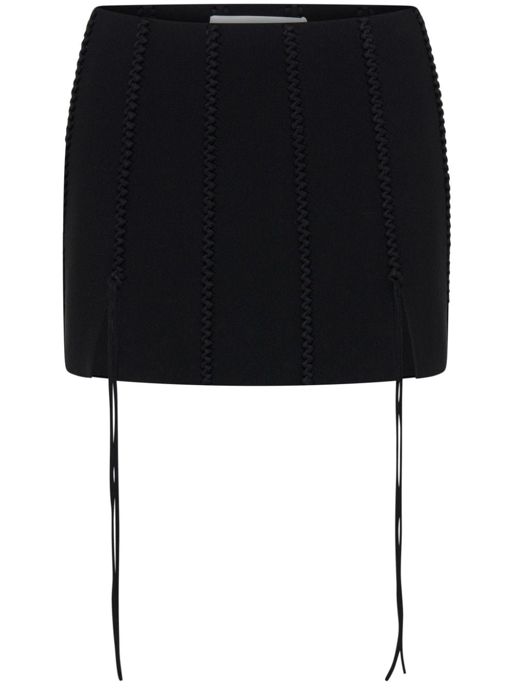 Dion Lee Striped Knitted Miniskirt In Black