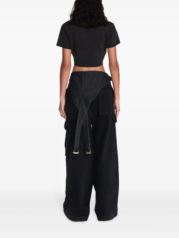 Dion Lee logo-embossed Cropped T-shirt | Black | FARFETCH