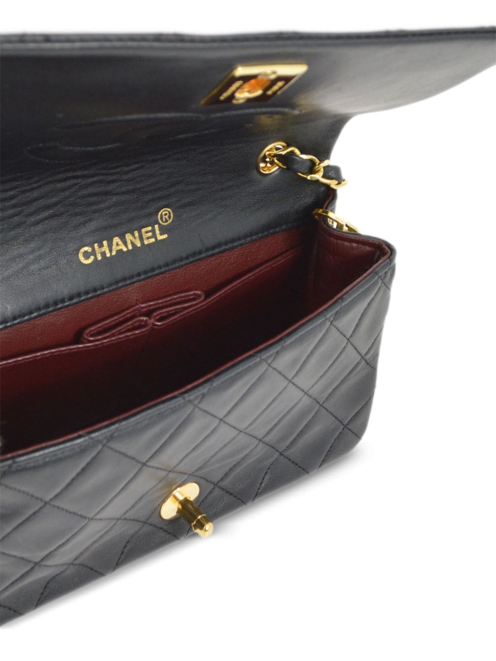 Pre-owned Chanel Full Flap 迷你单肩包（1990年典藏款） In Black