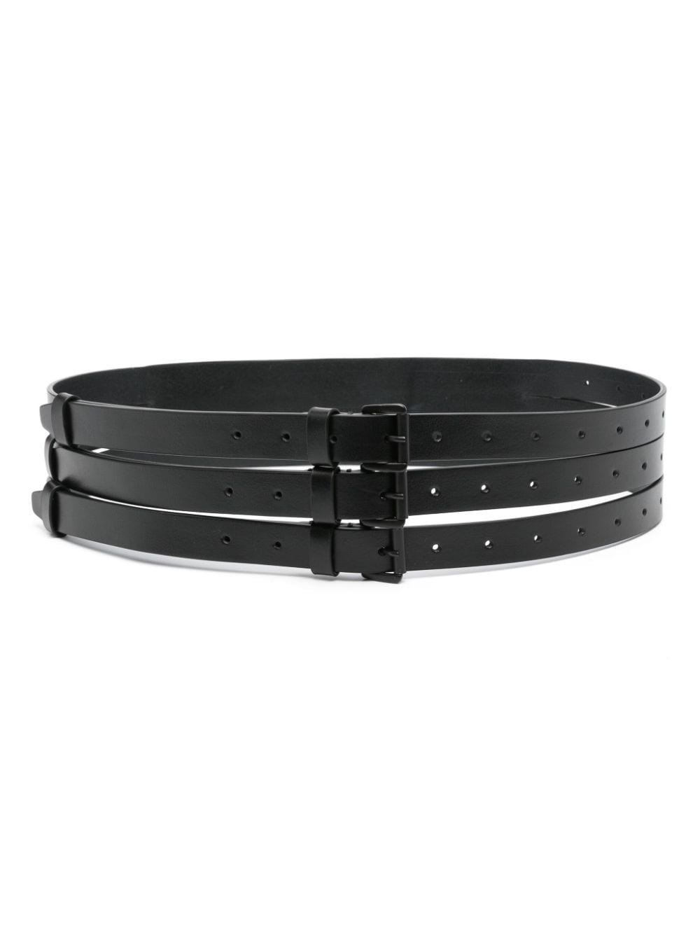 Shop Ann Demeulemeester Orla Triple Leather Belt In Black