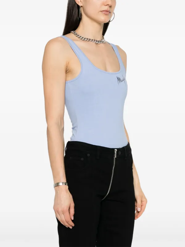 【関税込み】Mugler ブルー ジッパー ボディスーツ Mugler ボディスーツ | ブルー | FARFETCH JP