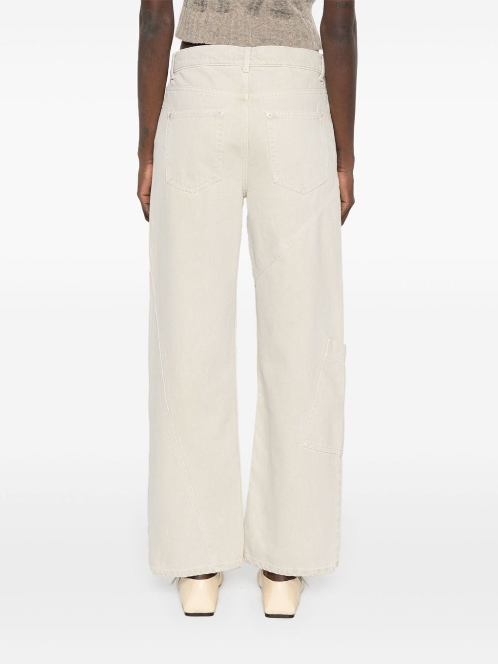 Shop Gimaguas Beverly Low-rise Straight-leg Jeans In Neutrals