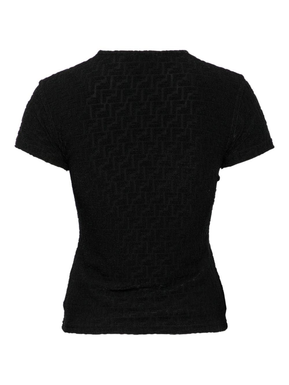 Pre-owned Fendi Zucca-jacquard T-shirt In Black