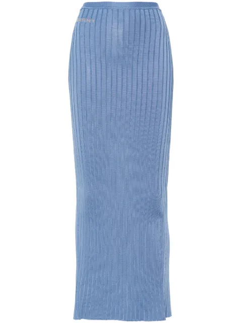 Marni jacquard-logo ribbed maxi skirt