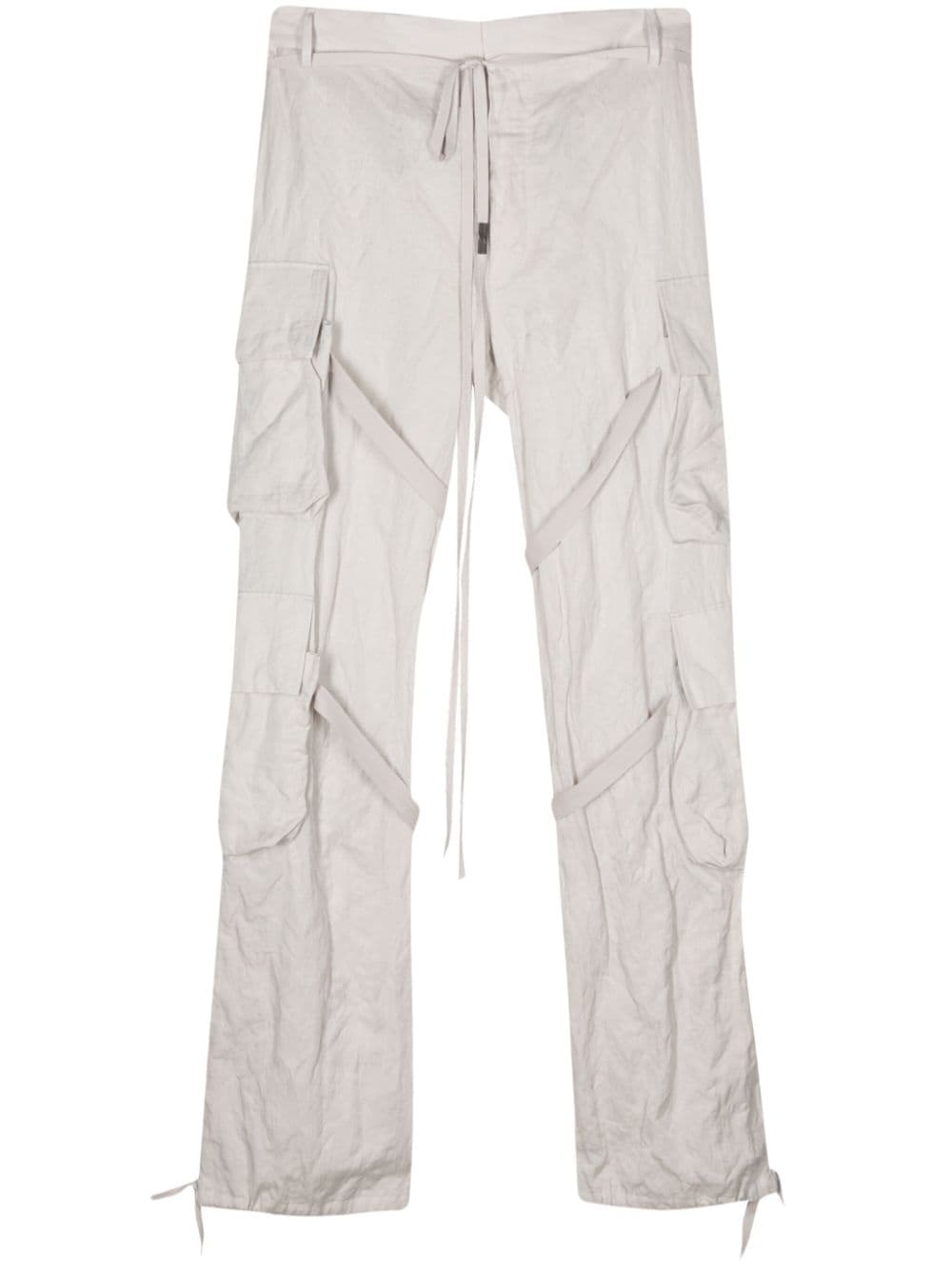 Shop Ann Demeulemeester Kat Cargo-pockets Straight Trousers In Grey