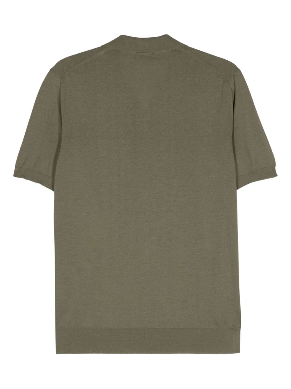 Altea split-neck cotton polo shirt - Groen