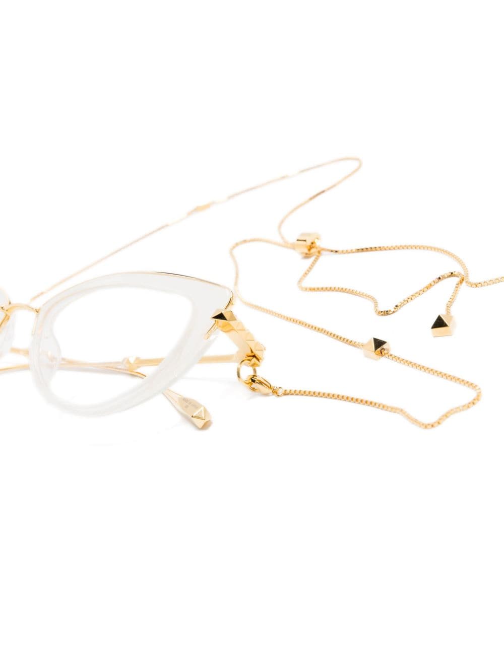Shop Valentino Cat-eye Glasses In Gold