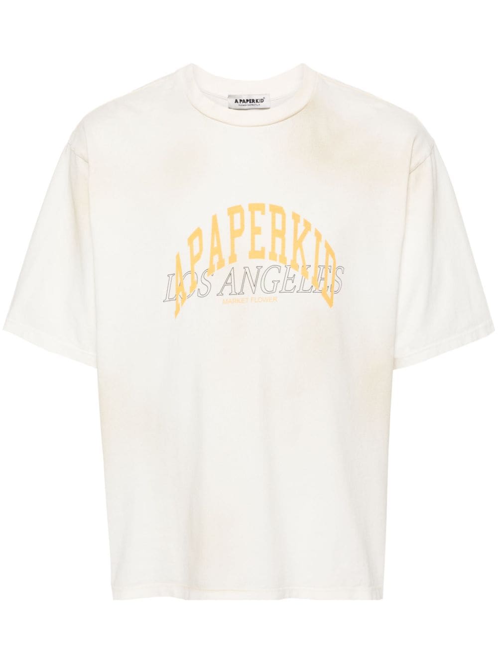 A Paper Kid Logo-print Cotton T-shirt In Neutrals
