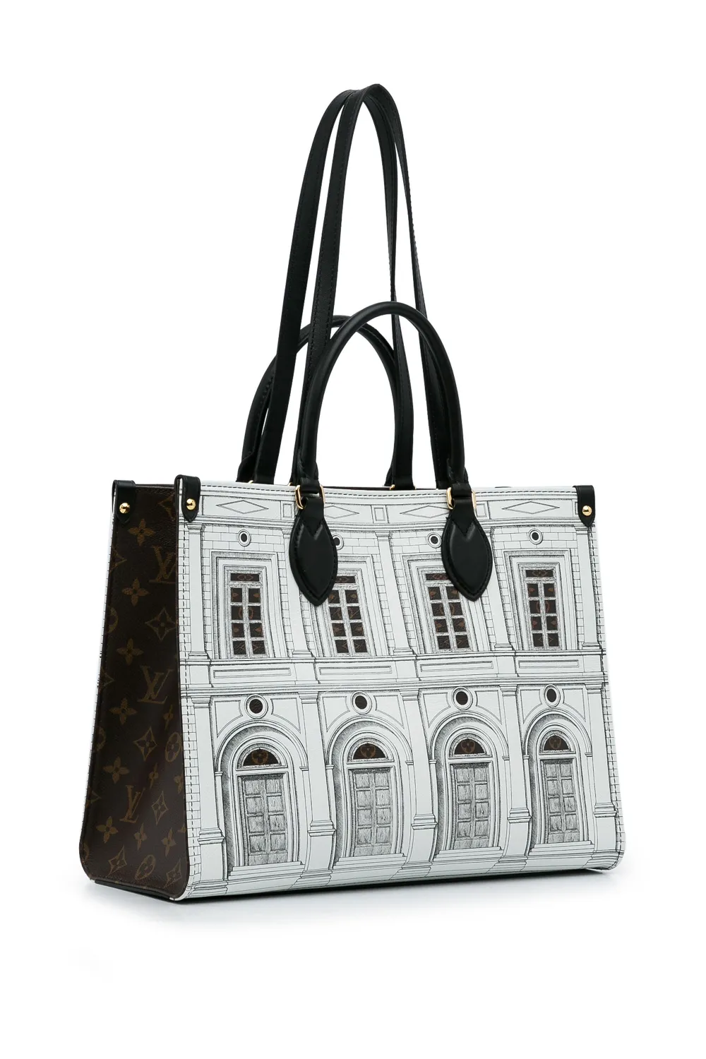 Louis Vuitton Pre-Owned 2021-2023 Pre-Owned Louis Vuitton Fornasetti Architettura OnTheGo MM Satchel - Wit