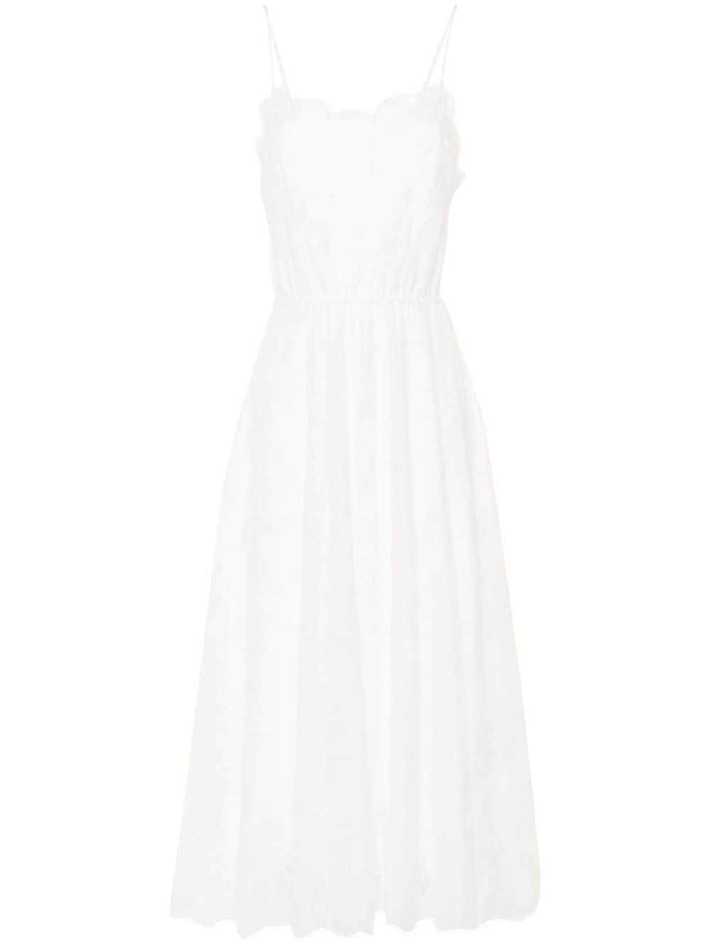 Ermanno Scervino Floral-lace Midi Dress In White