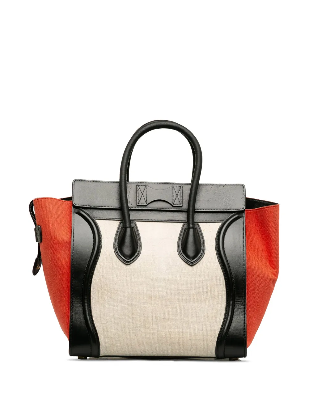 Céline Pre-Owned 2014 Celine Mini Luggage Tricolor Tote - Wit