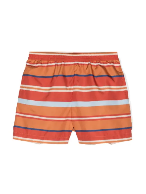 ETRO KIDS Pegaso-embroidered striped swim shorts