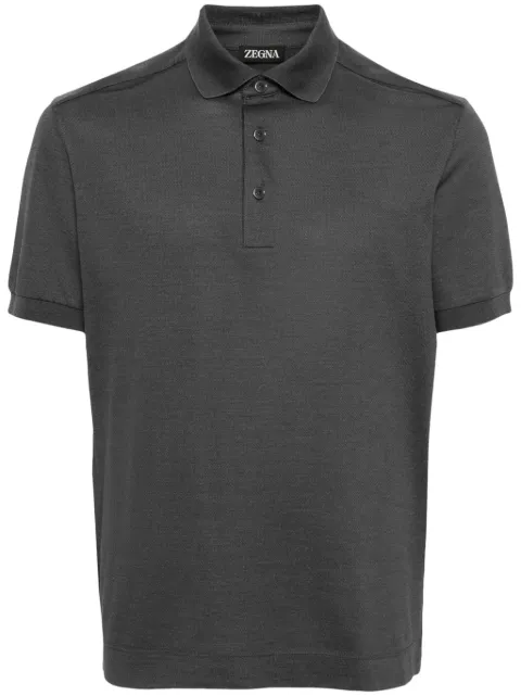Zegna piqué cotton-blend polo shirt