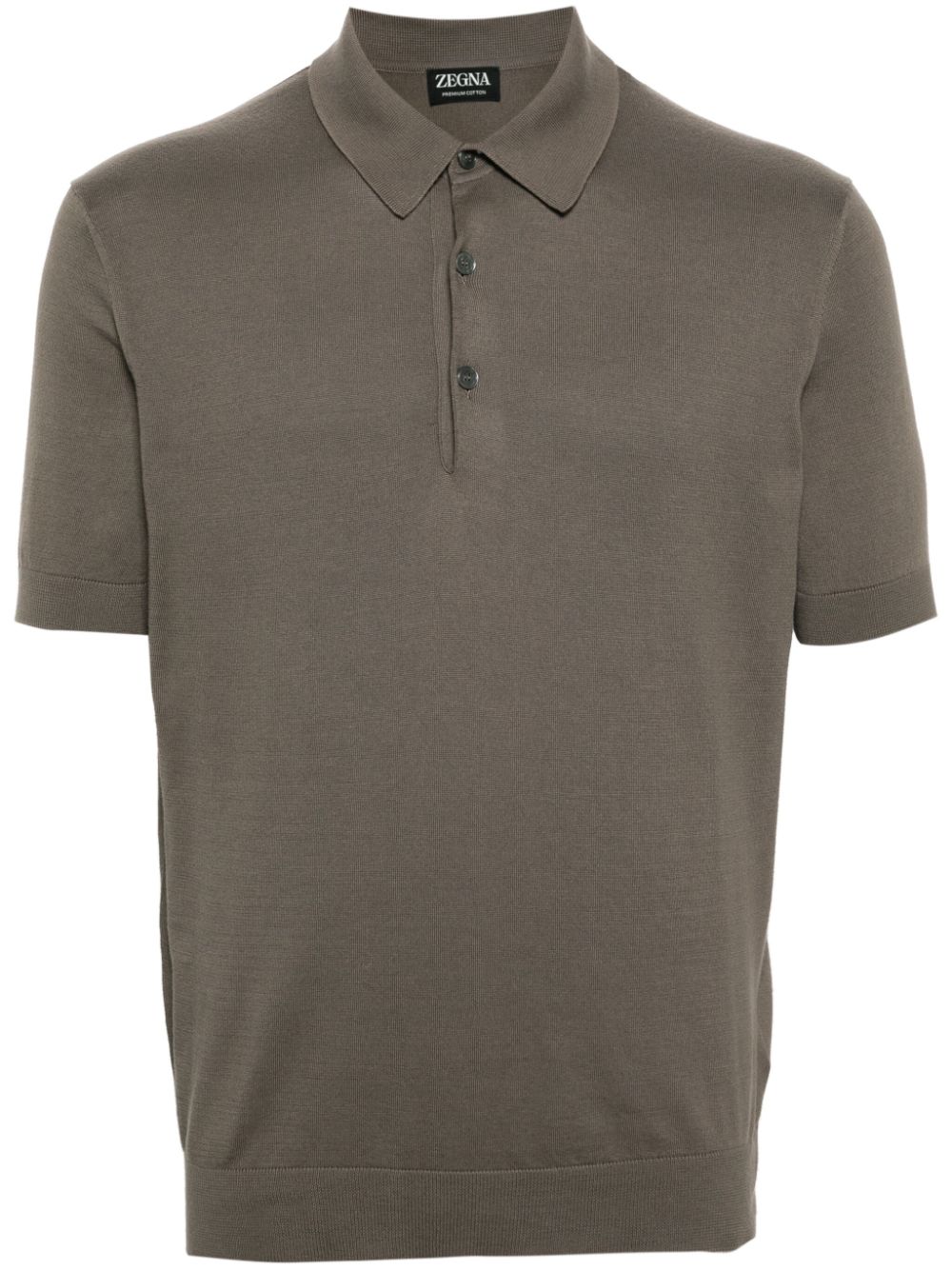 Zegna Short-sleeve Cotton Polo Shirt In Brown