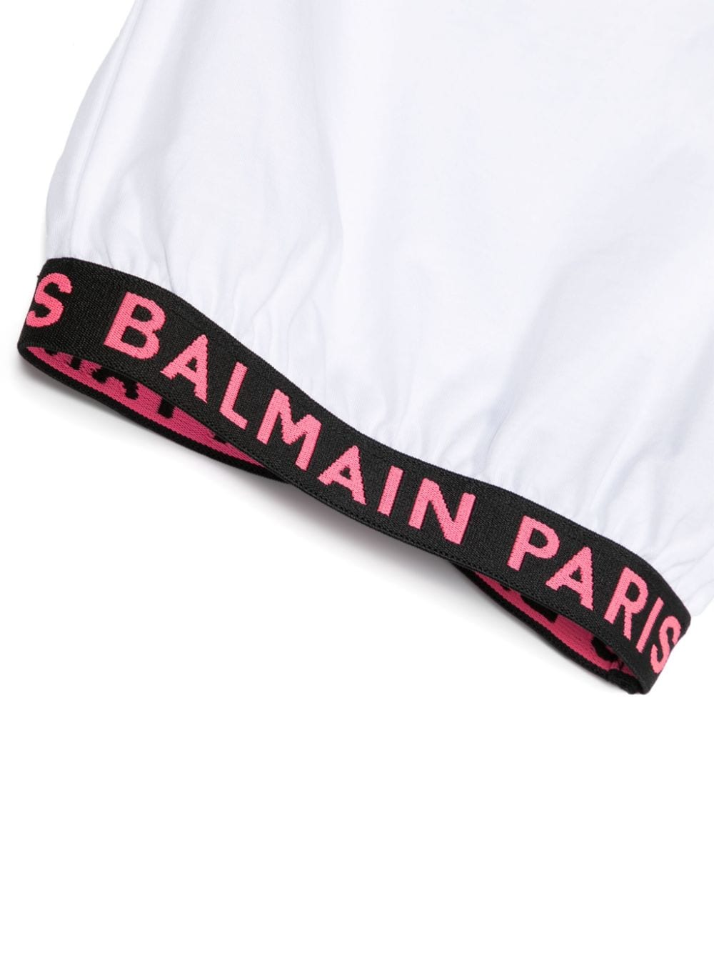 Balmain Kids Katoenen T-shirt met logopatch Wit