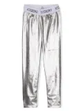 Iceberg Kids logo-waistband laminated leggings - Silver