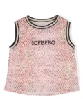 Iceberg Kids snakeskin-print cotton tank top - Pink