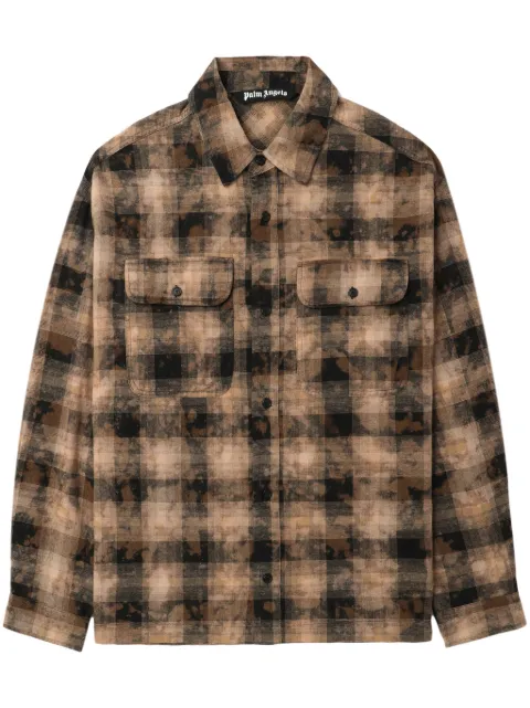 Palm Angels logo-print checked shirt