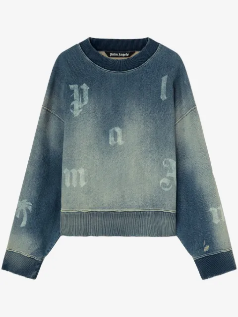 Palm Angels logo-print washed sweatshirt 