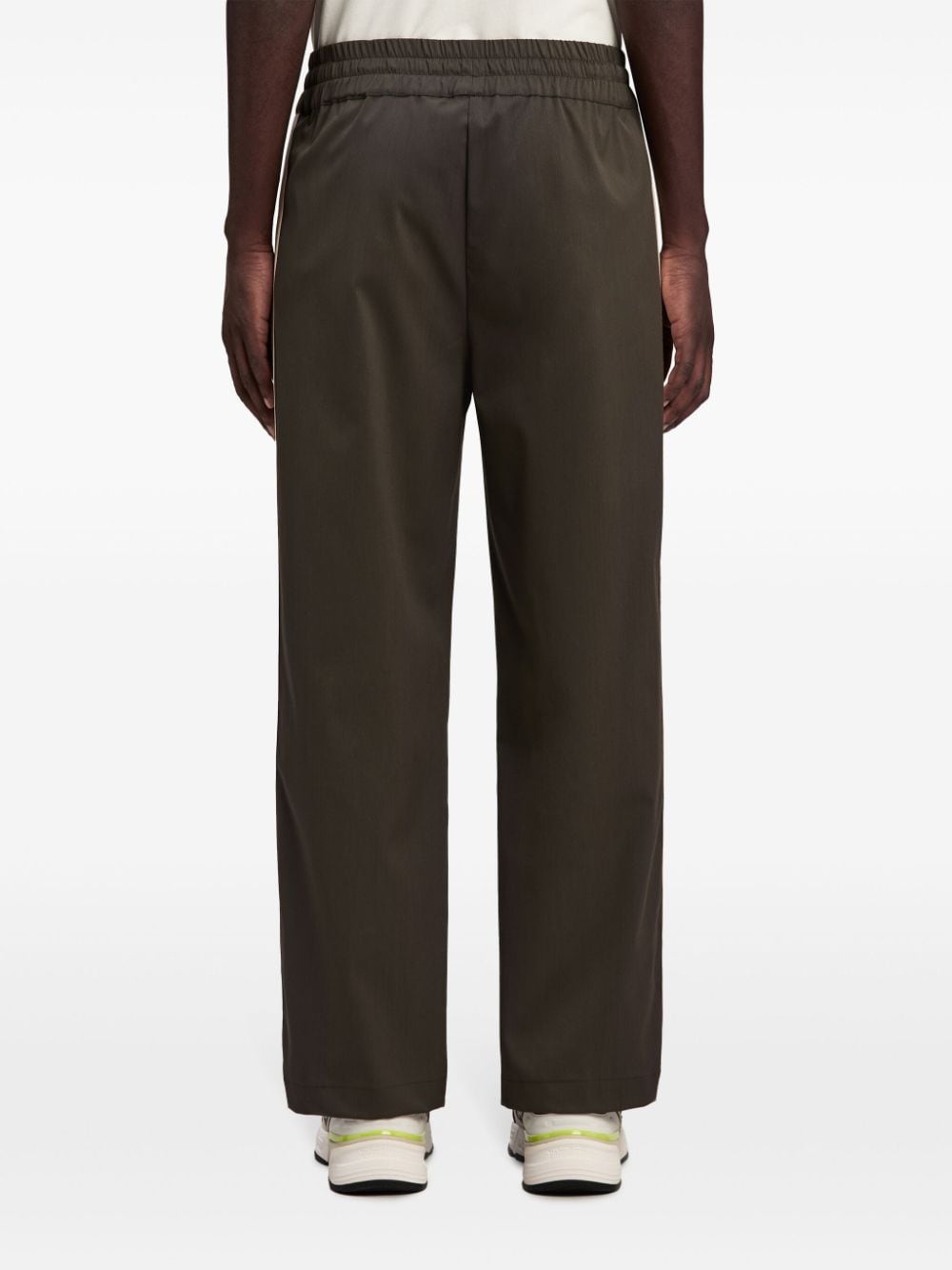 Shop Palm Angels Logo-embroidered Wool Track Pants In Brown