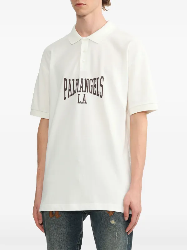 ★送料関税込【Palm Angels】ロゴ入りポロシャツ Palm Angels ロゴ ポロシャツ | ホワイト | FARFETCH JP