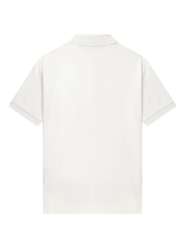 Tシャツ・カットソー PALM ANGELS Men Polo Shirts PMAA001S25JER0050360 White Palm Angels monogram-embroidered Cotton Polo Shirt | White