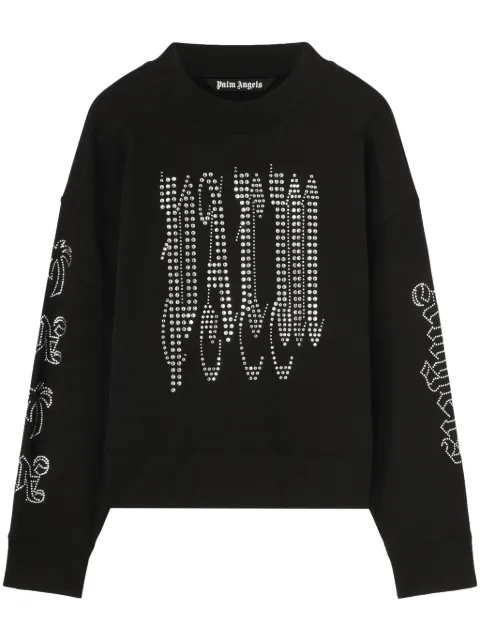 Palm Angels studded-logo cotton sweatshirt