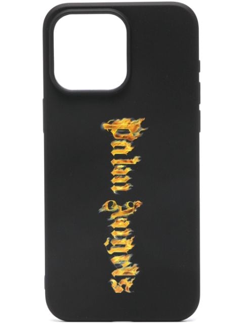 Palm Angels Burning Logo-print iPhone 15 Pro case