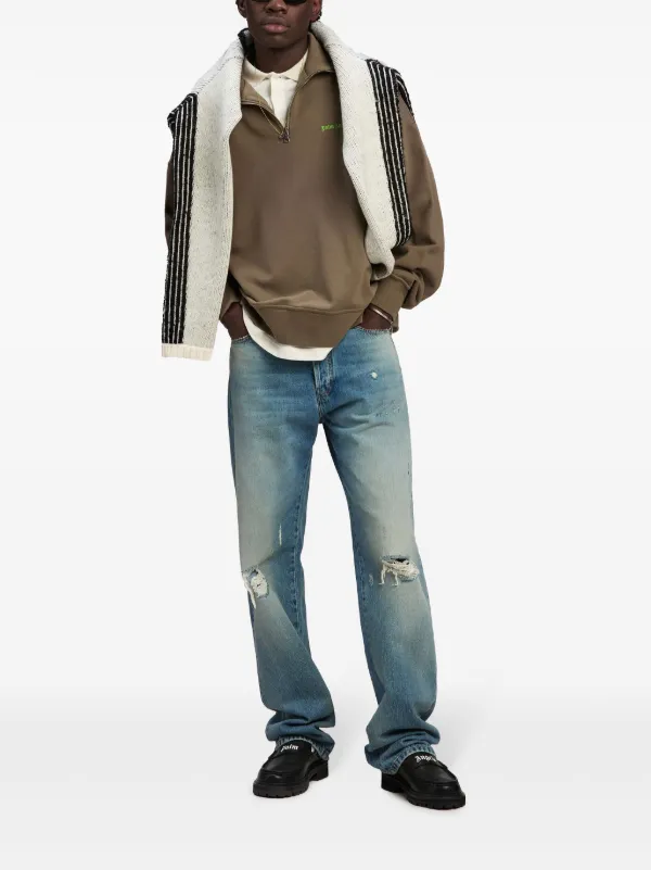 パームエンジェルス ロゴプリントスウェットシャツ ブラウン Palm Angels ロゴ スウェットシャツ | ブラウン | FARFETCH JP