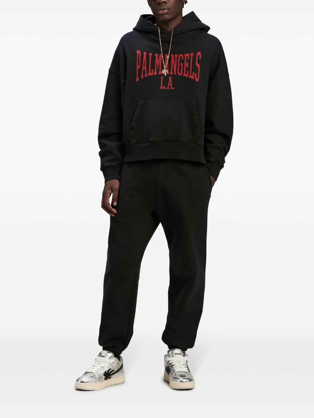 Palm Angels College cotton track pants - Black