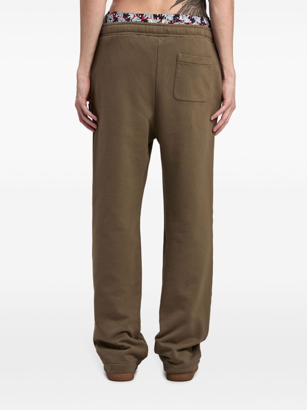 Shop Palm Angels Logo-embroidered Track Pants In Brown