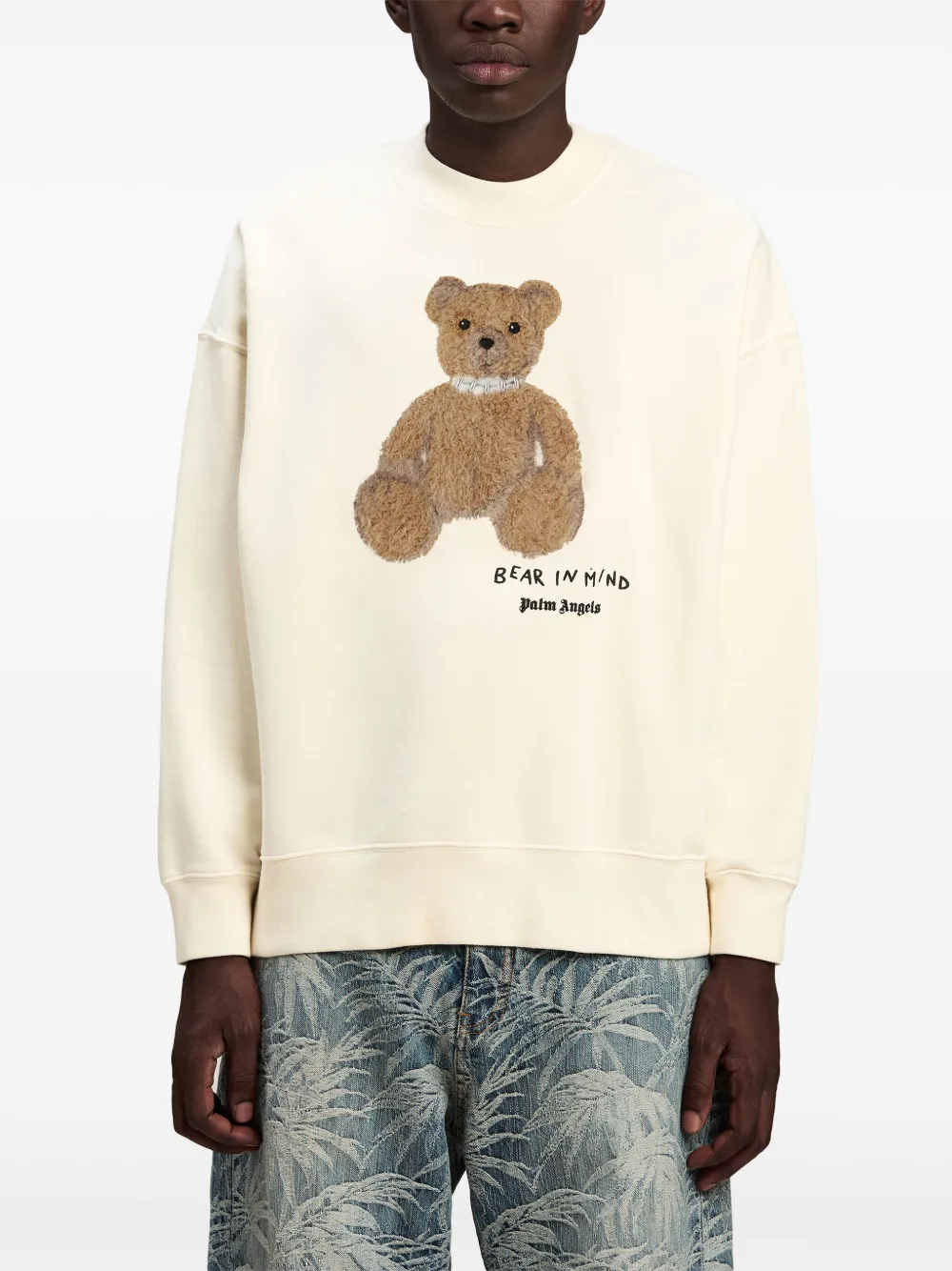 Palm Angels Sweater met print Beige