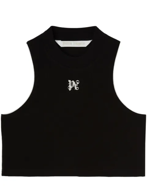 Palm Angels PA monogram cropped tank top