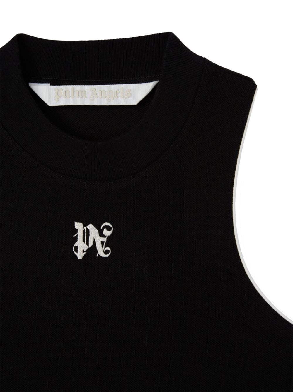 Shop Palm Angels Pa Monogram Cropped Tank Top In Black