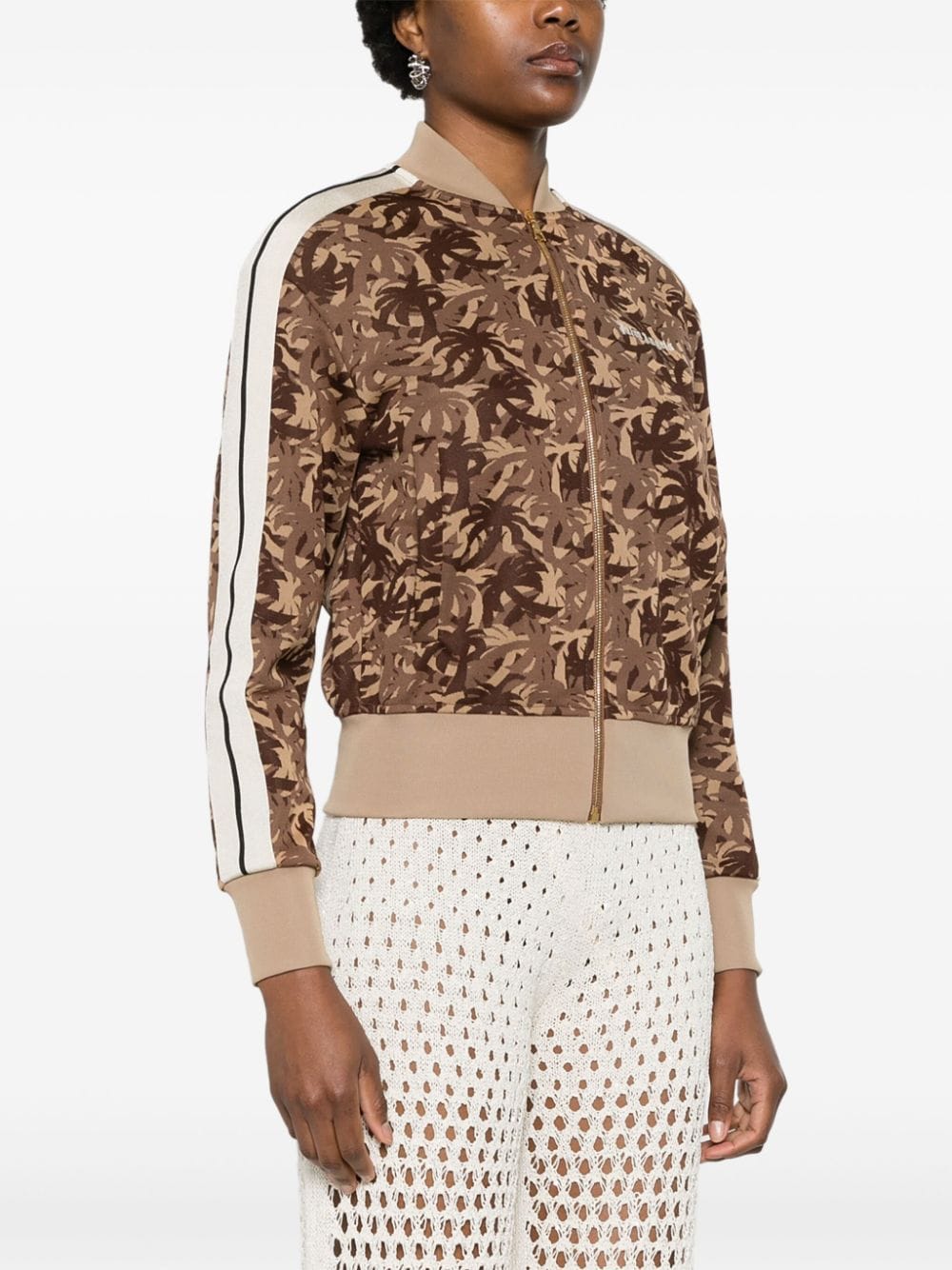 Shop Palm Angels Palm Tree-camouflage Bomber Jacket In Brown