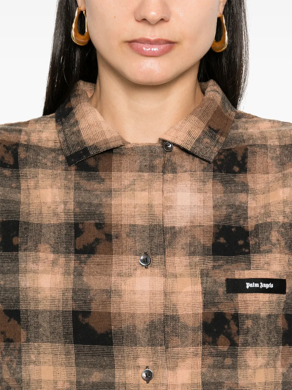 Palm Angels Blouse met logopatch Bruin
