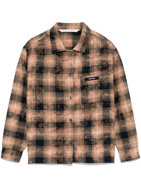 Palm Angels camisa con parche del logo y motivo de cuadros