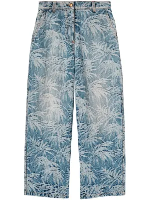 【関税&送料込】Palm Angels Wide Jeans In Pinkish Denim Palm Angels - Palms Sunrise wide-leg jeans Palm Angels