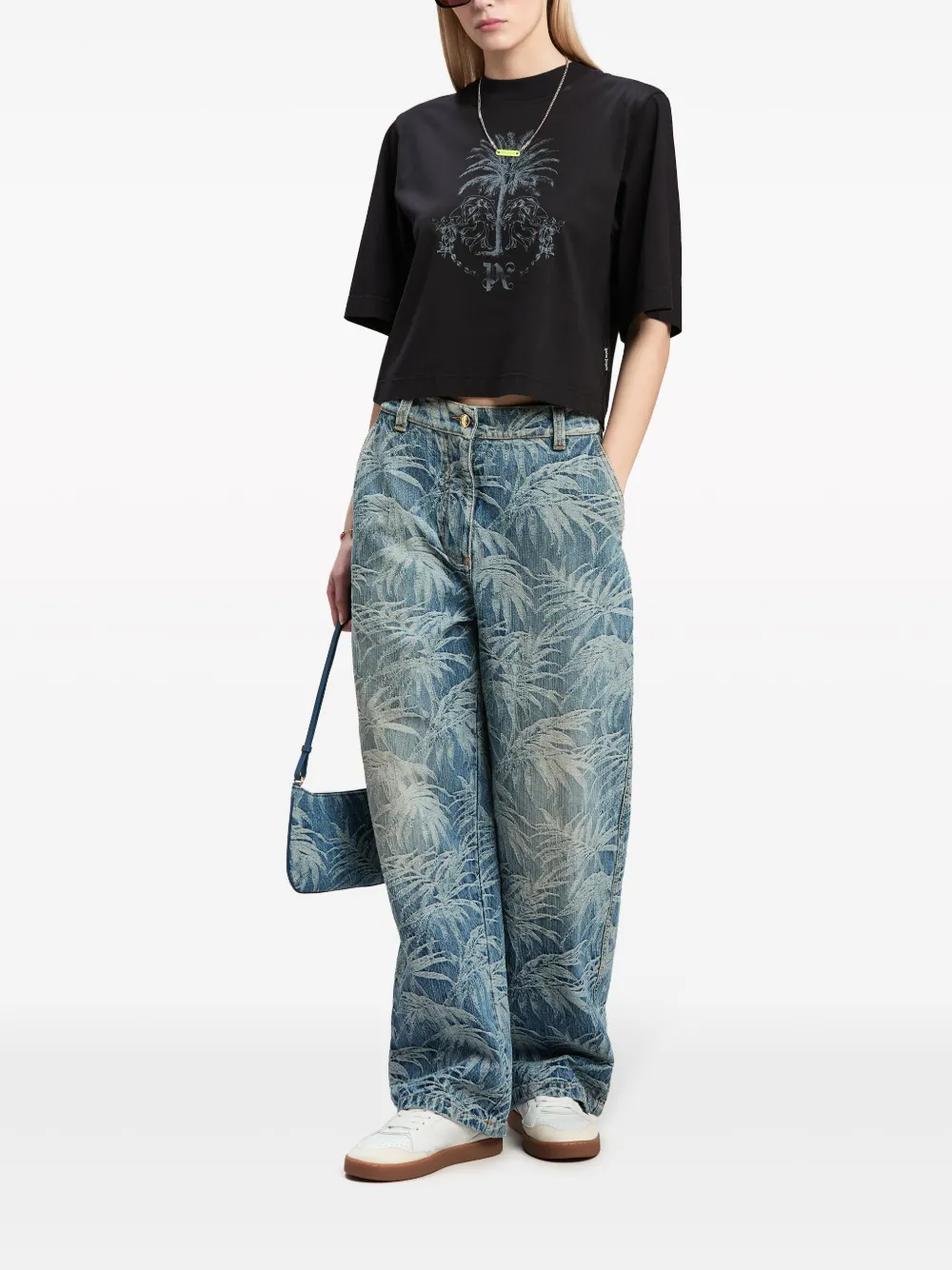 Palm Angels Cropped top Zwart