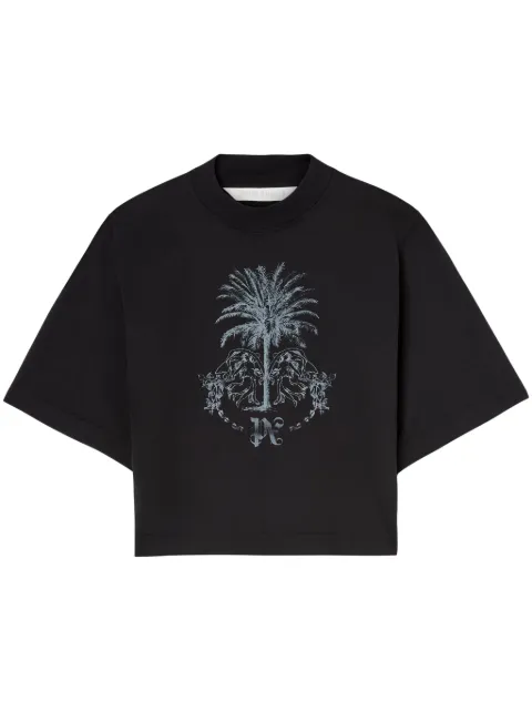 Palm Angels Palms Pencil cotton cropped top