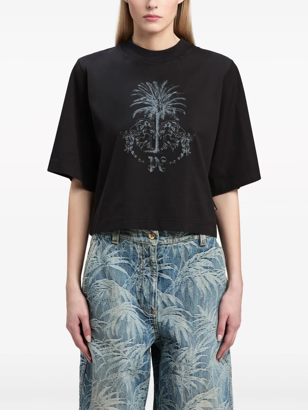 Palm Angels Cropped top Zwart