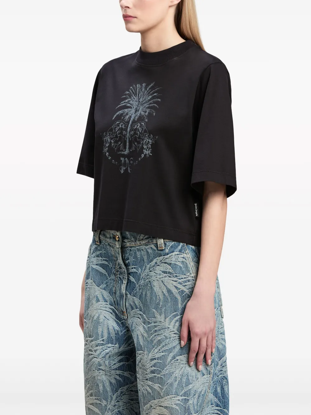 Palm Angels Cropped top Zwart